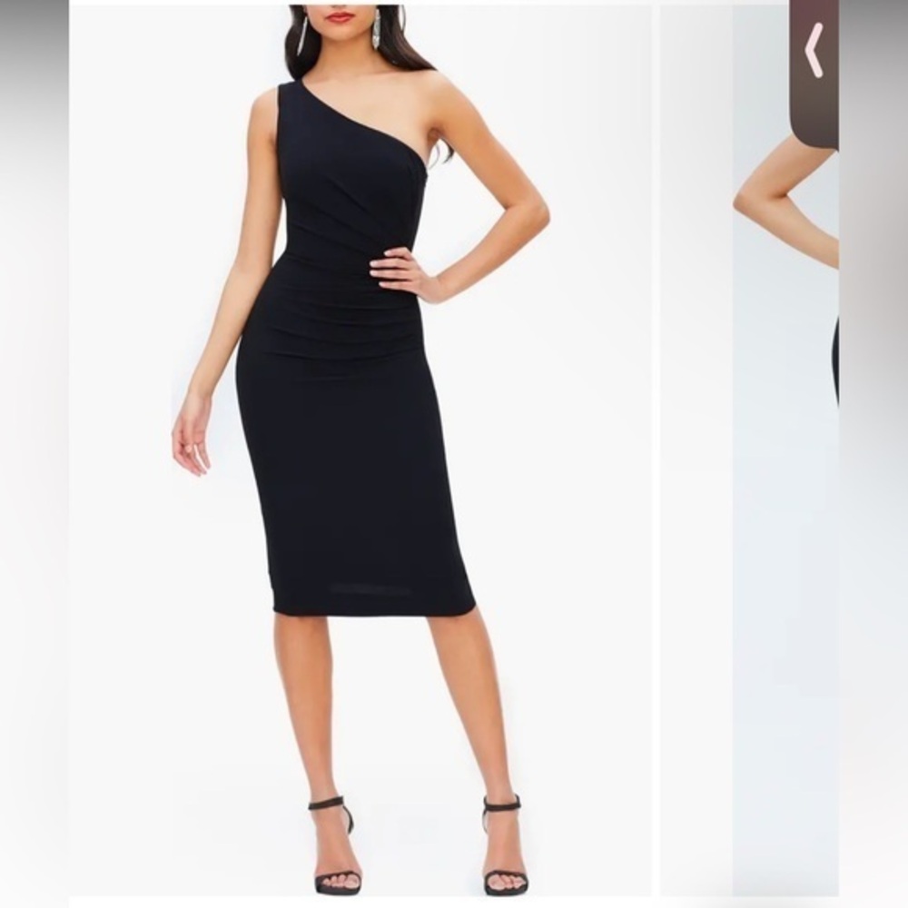NWT - Dress the Population Black One Shoulder Dress!